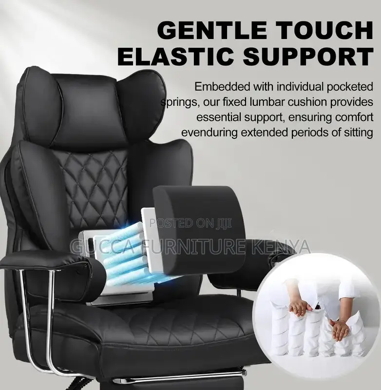 Office Chairs:Full Leather Highback Reclining Computer Chair