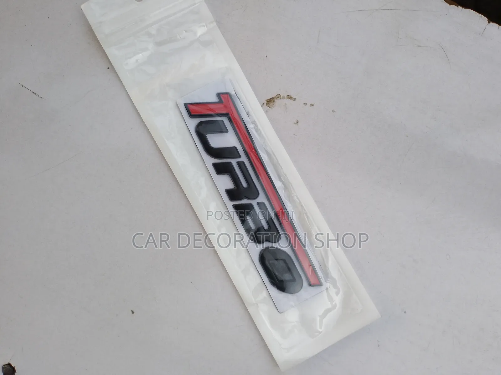 Black Red TURBO Decal Boot Sticker