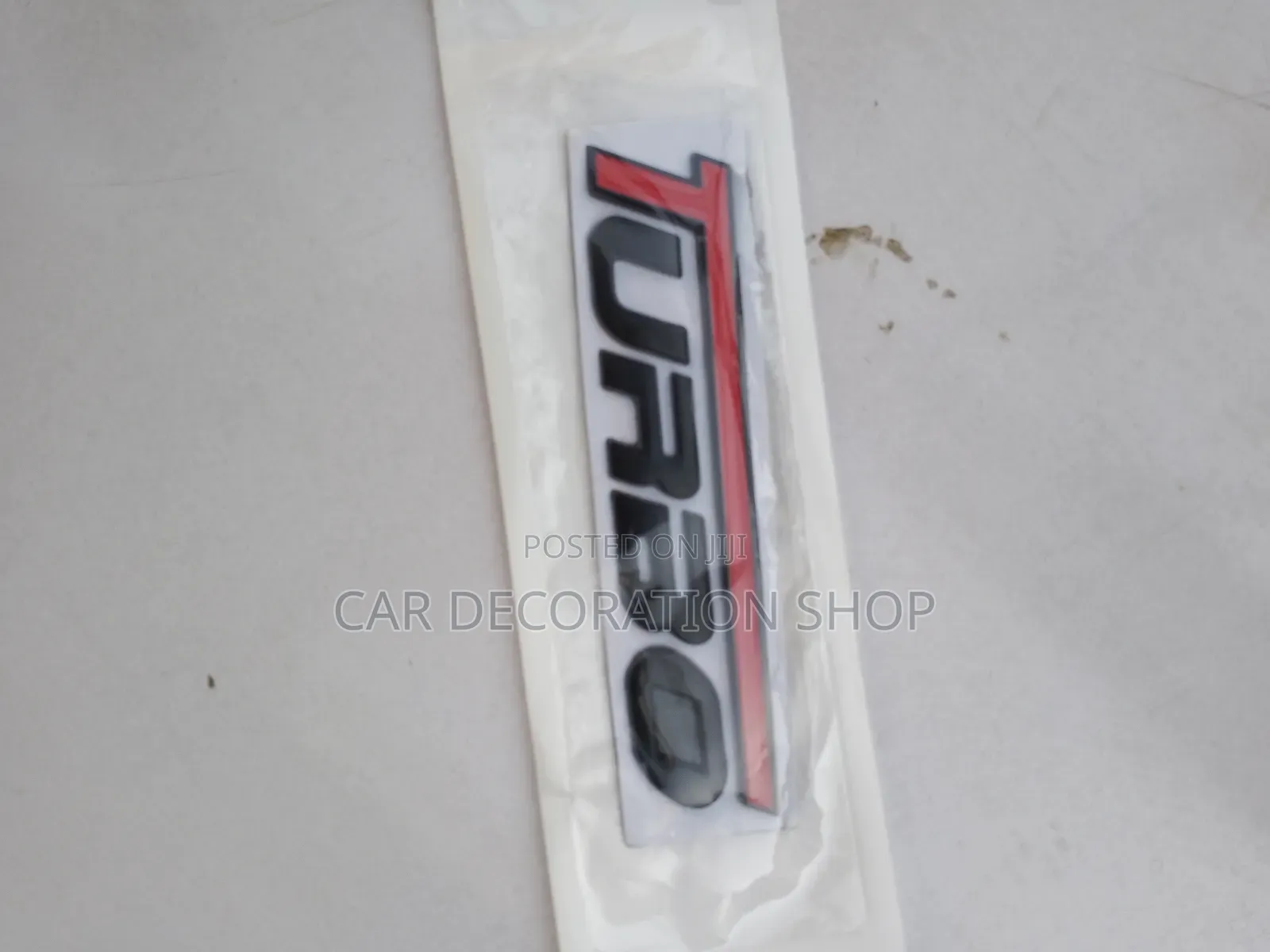 Black Red TURBO Decal Boot Sticker