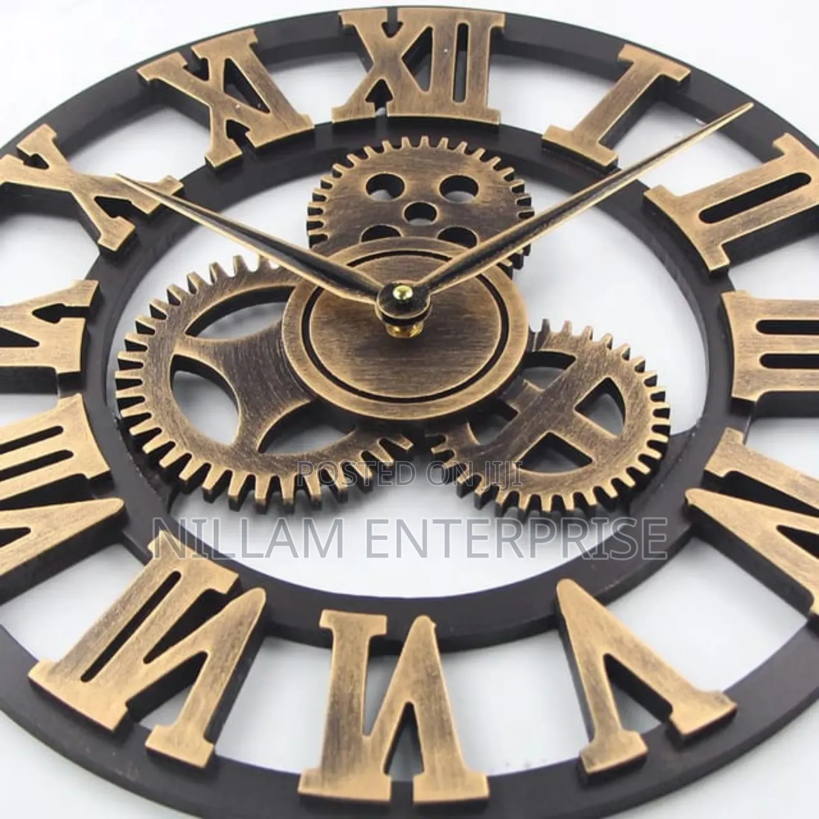 3D Roman Vintage Gear Pocket Wall Clock