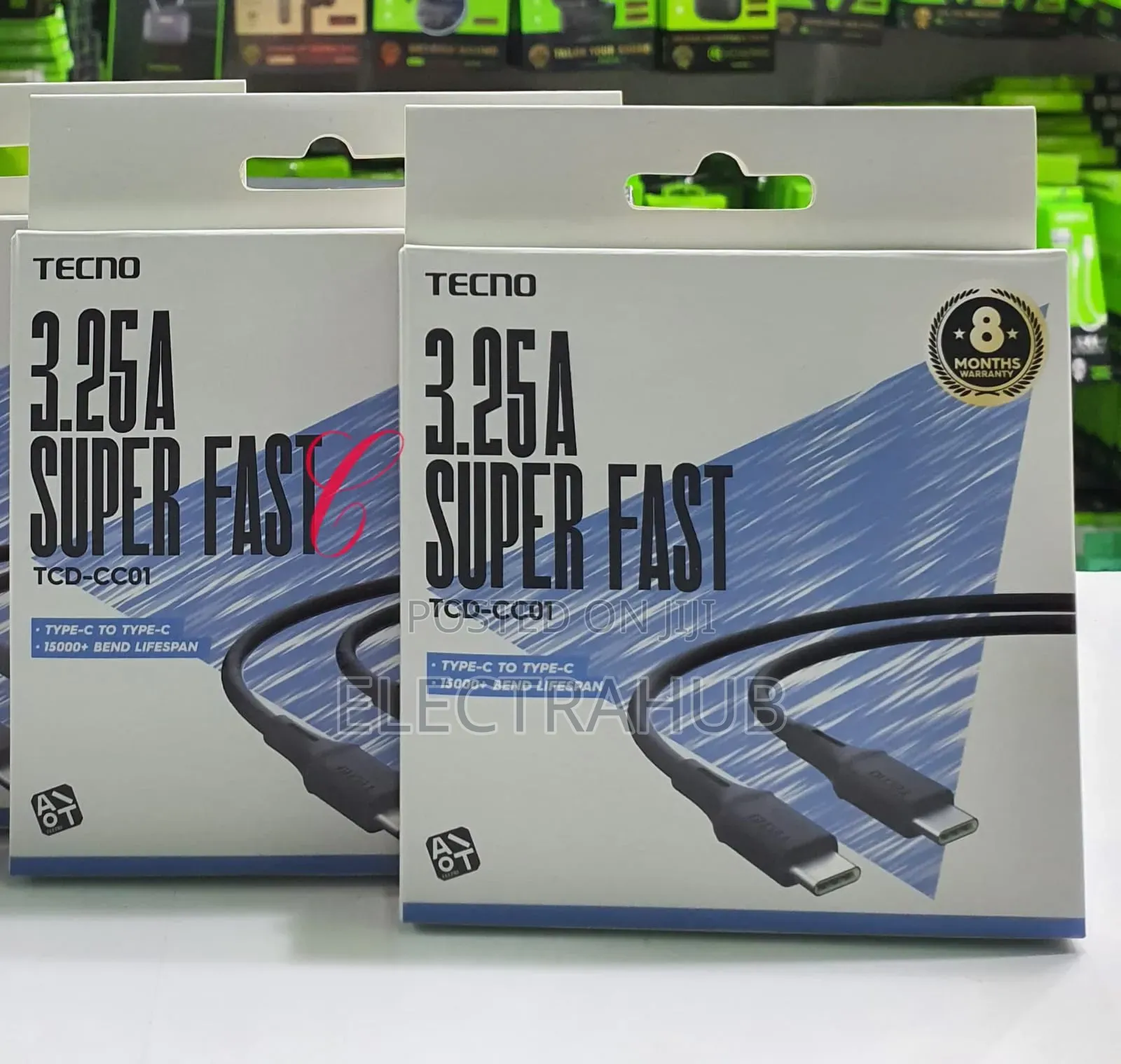 Tecno 3.25A Type C Super Fast Charging Cable New Sealed