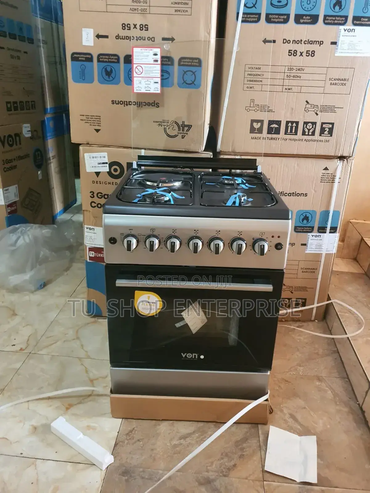 Von Cooker 3 Gas + 1 Electric - VCF553141FFG, Graphite Grey