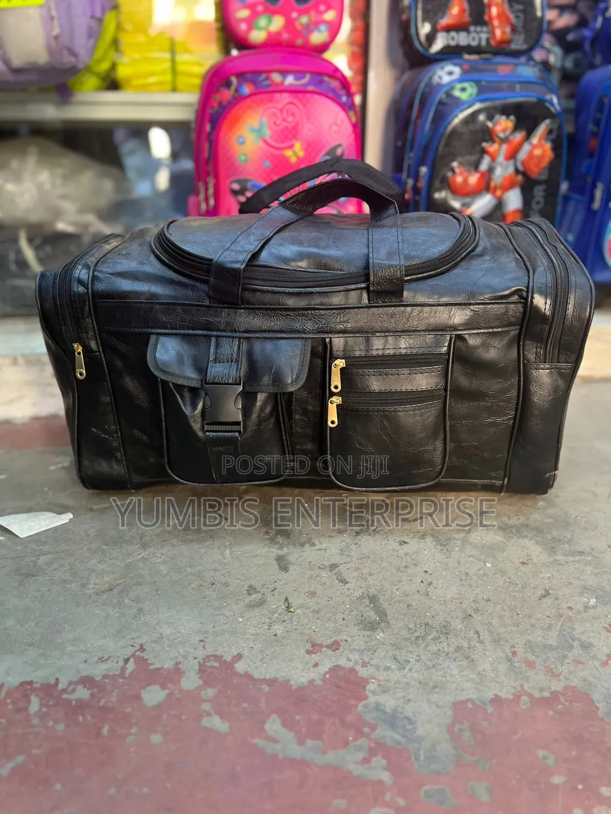 Large Black Leather Quality Travelling Duffel Bags KSH 1600