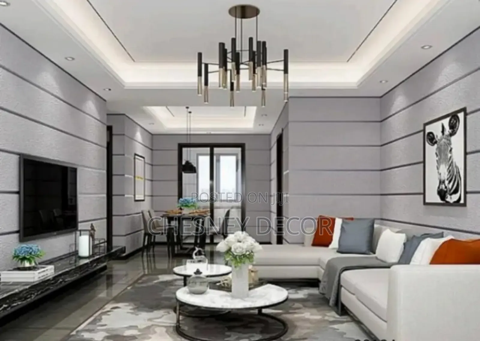 Silver Lines on Greywallpaper