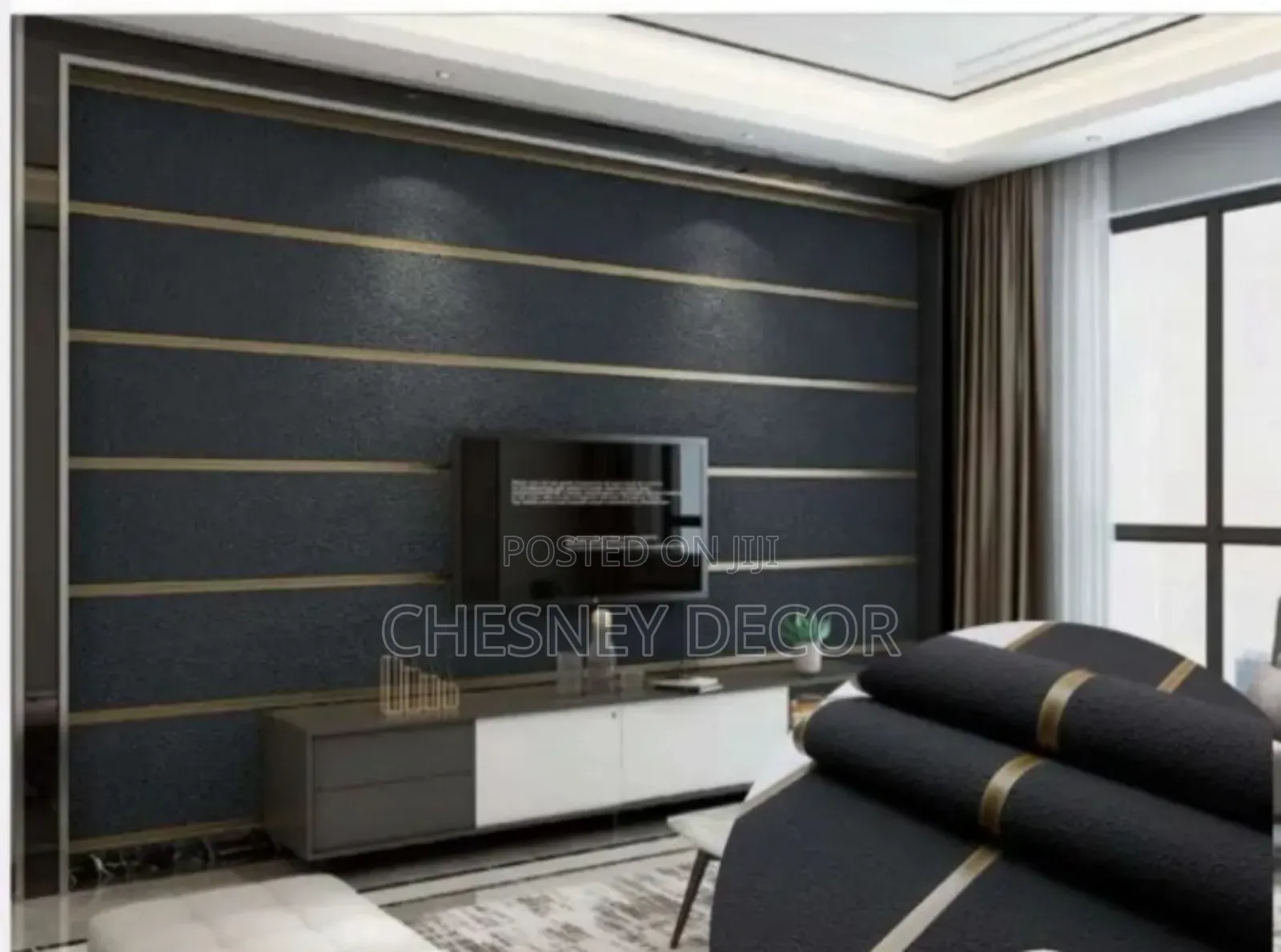 Gold Lines on Blackwallpaper