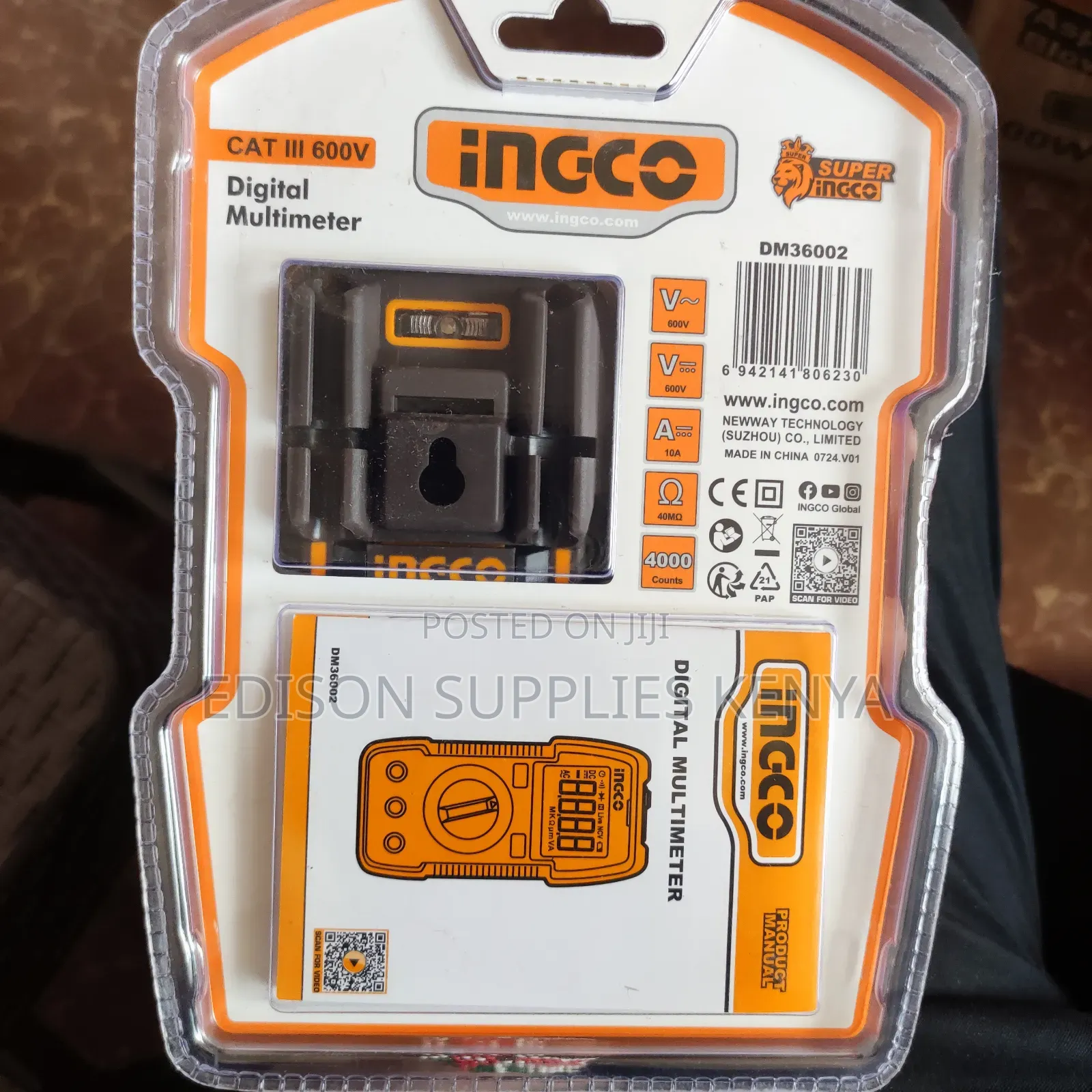 Ingco Digital Multimeter 600v True RMS 4000 Count Cat Iii