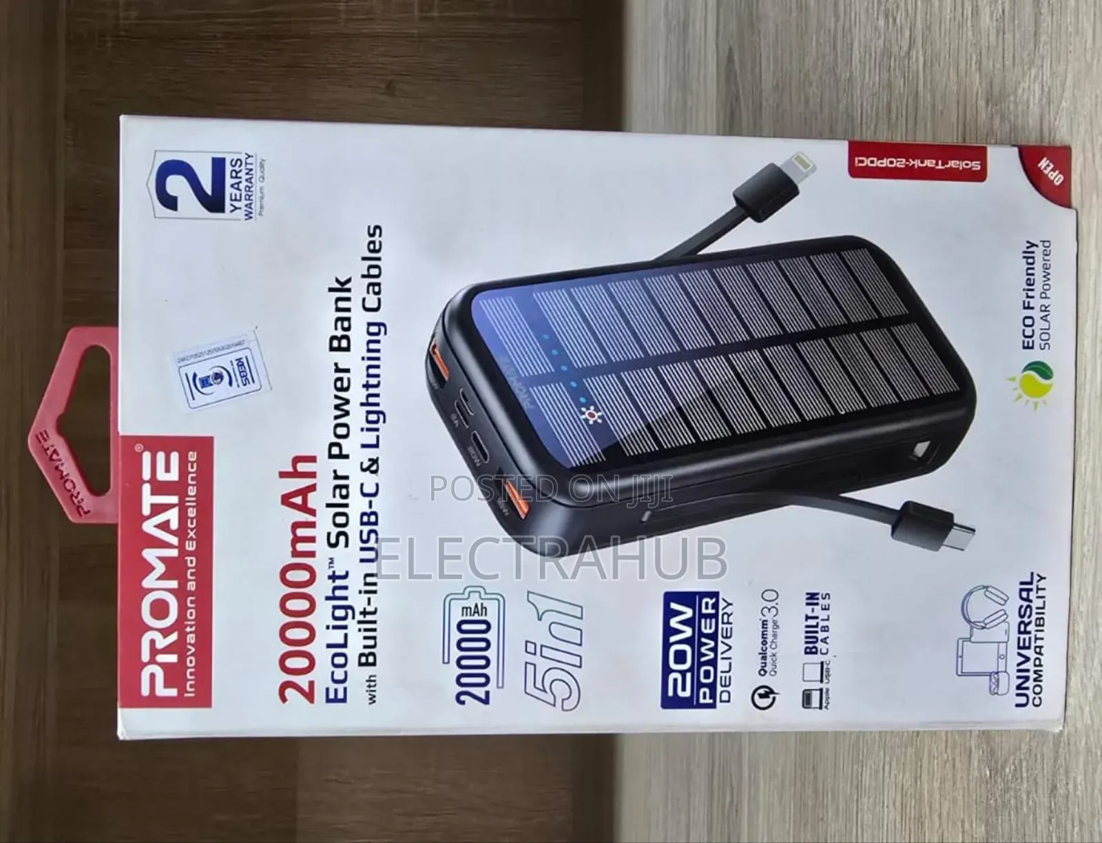 Promate Solatank-20pdci 20000mah Powerbank New Sealed
