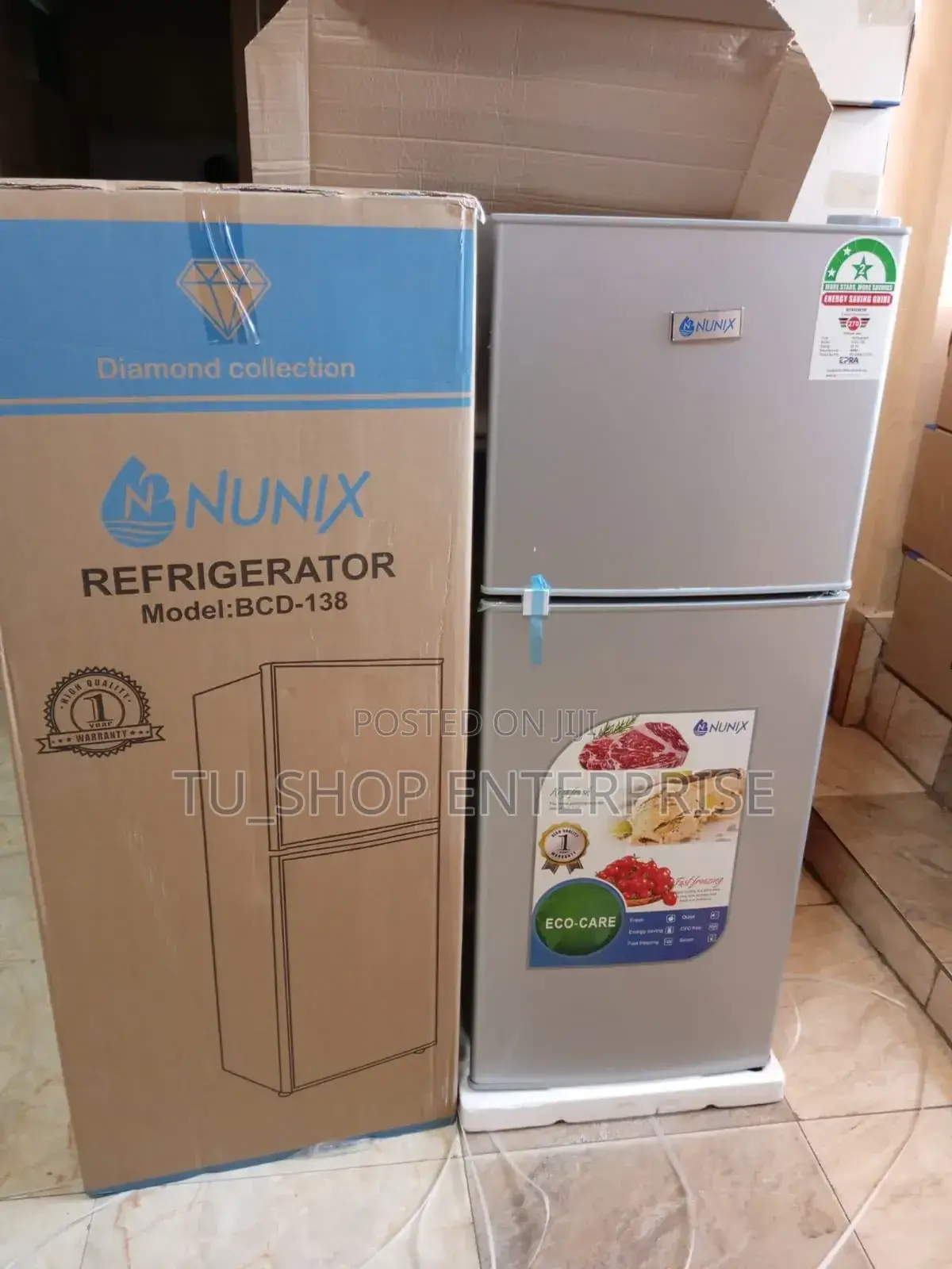 Nunix 138L Double Door Fridge BCD-138