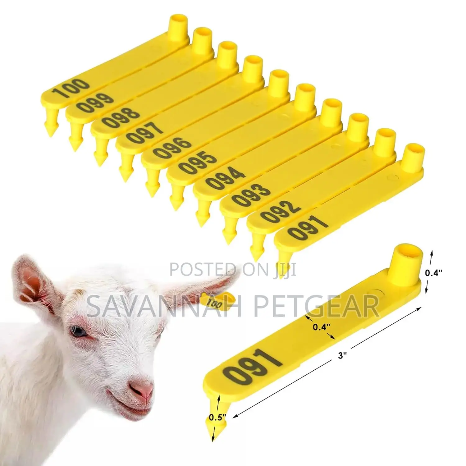 Small Livestock Ear Tags Numbered Sheep Ear Tags 001-100