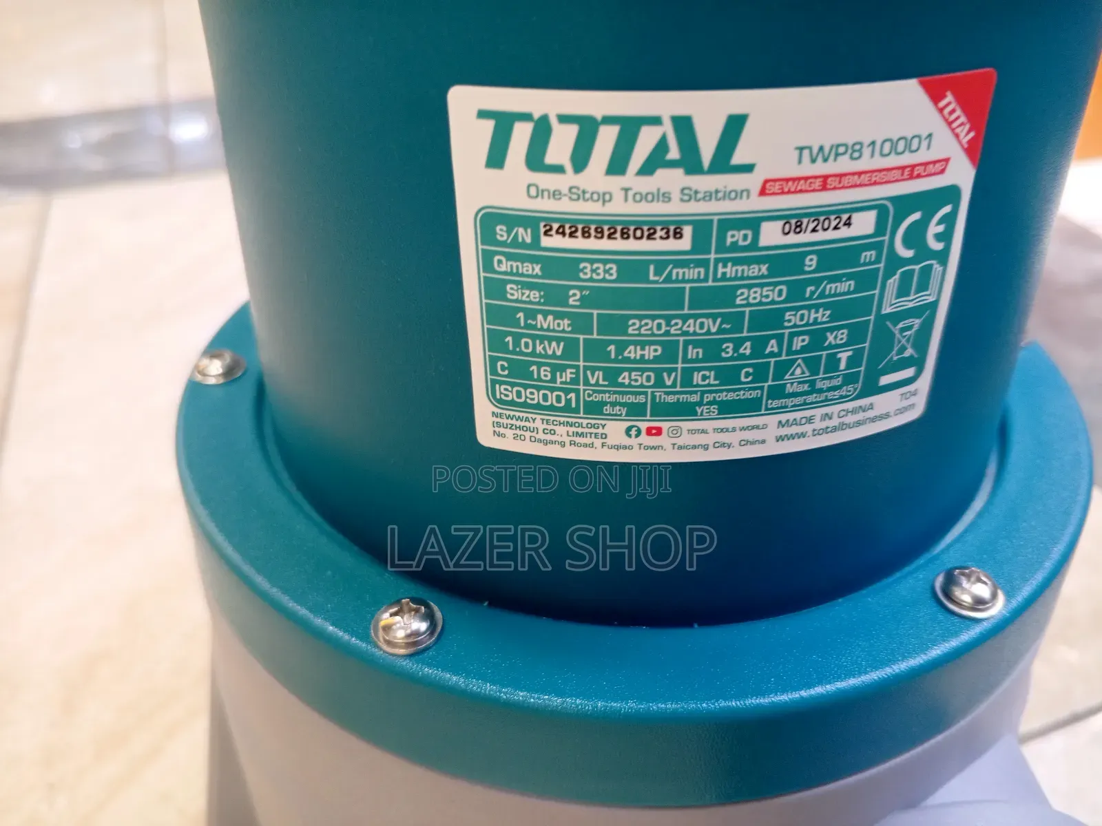 1.4hp Sewage Pump Total