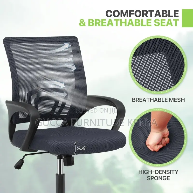 Office Chairs: Ergonomic Mid-Back Swivel Clerical Seat