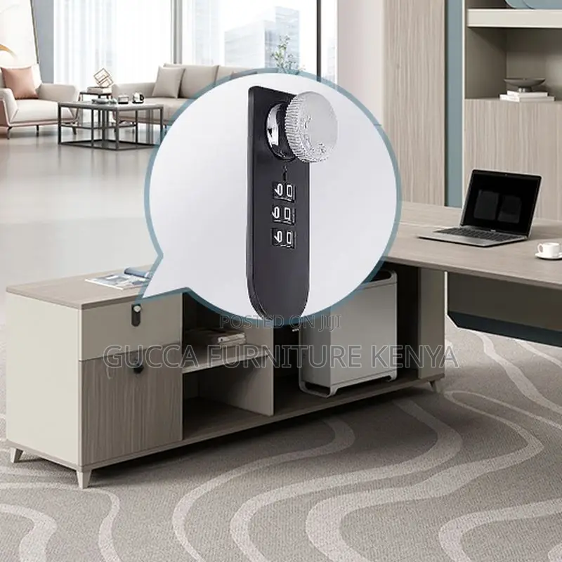 Office Tables:Secure Boardroom Desk With Secured Cabinet
