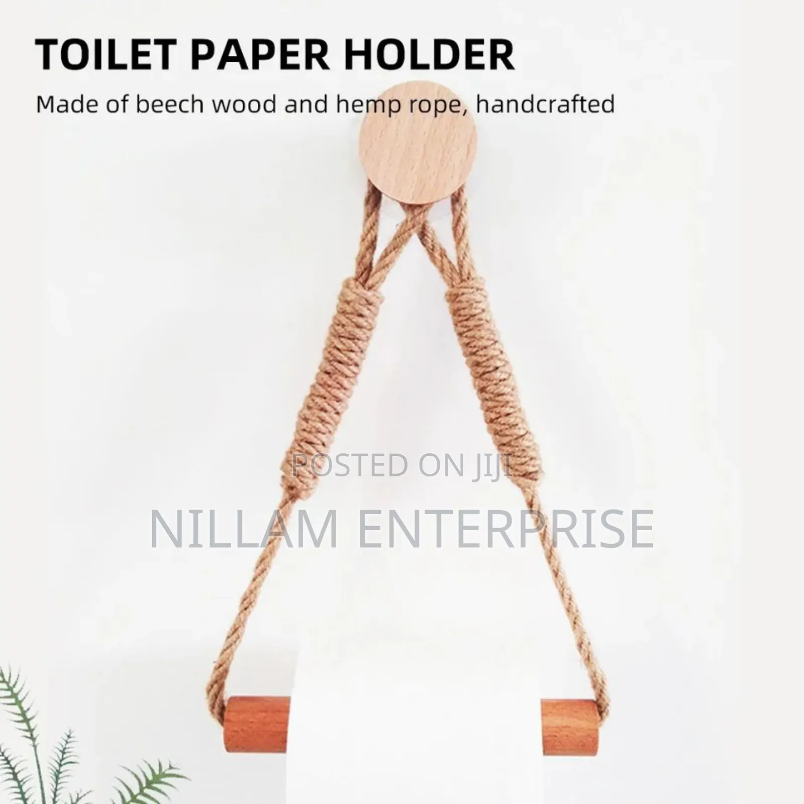 Hemp Rope With Bamboo Tissue Holder