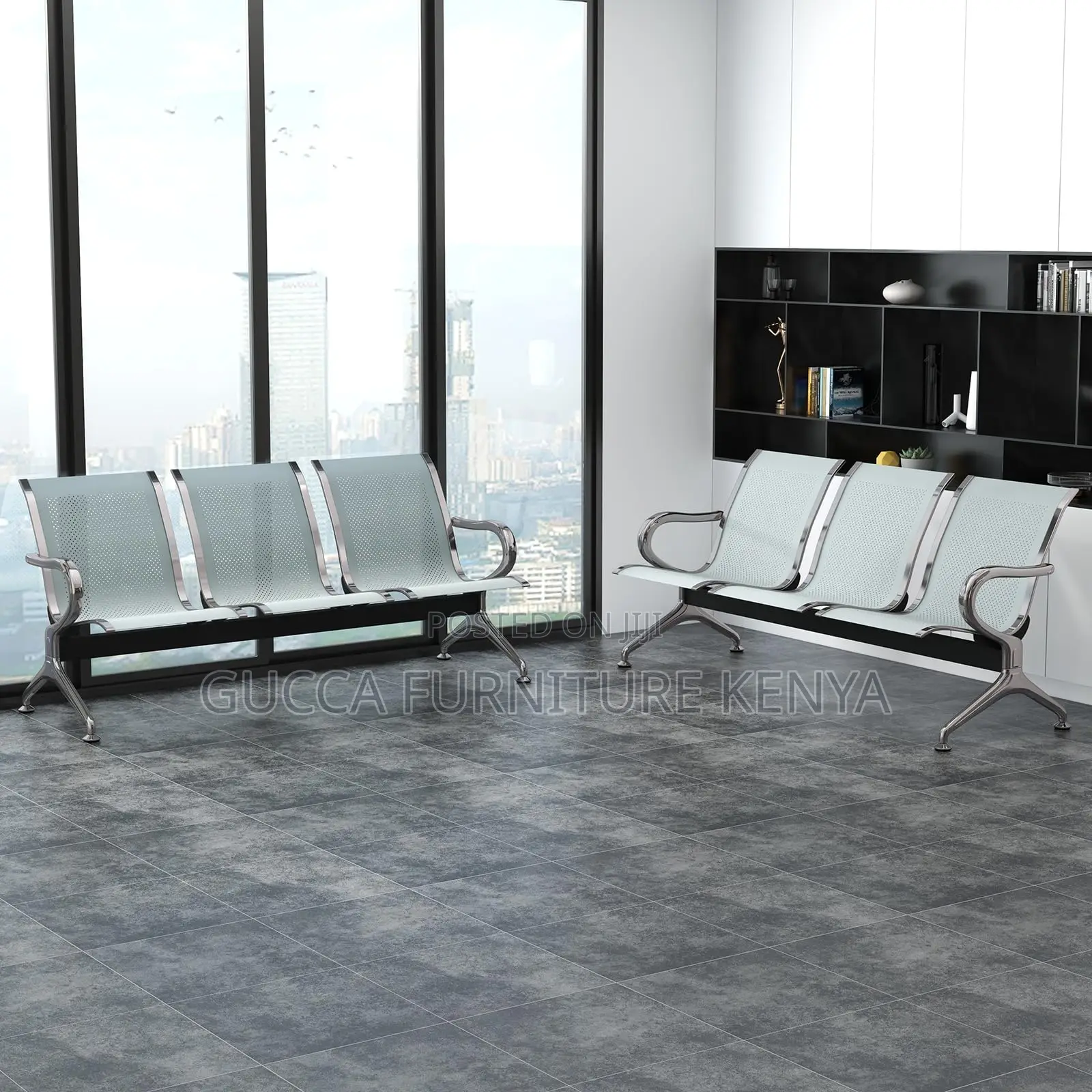 Benches:3-Link Airport Reception Guest Waiting Bench