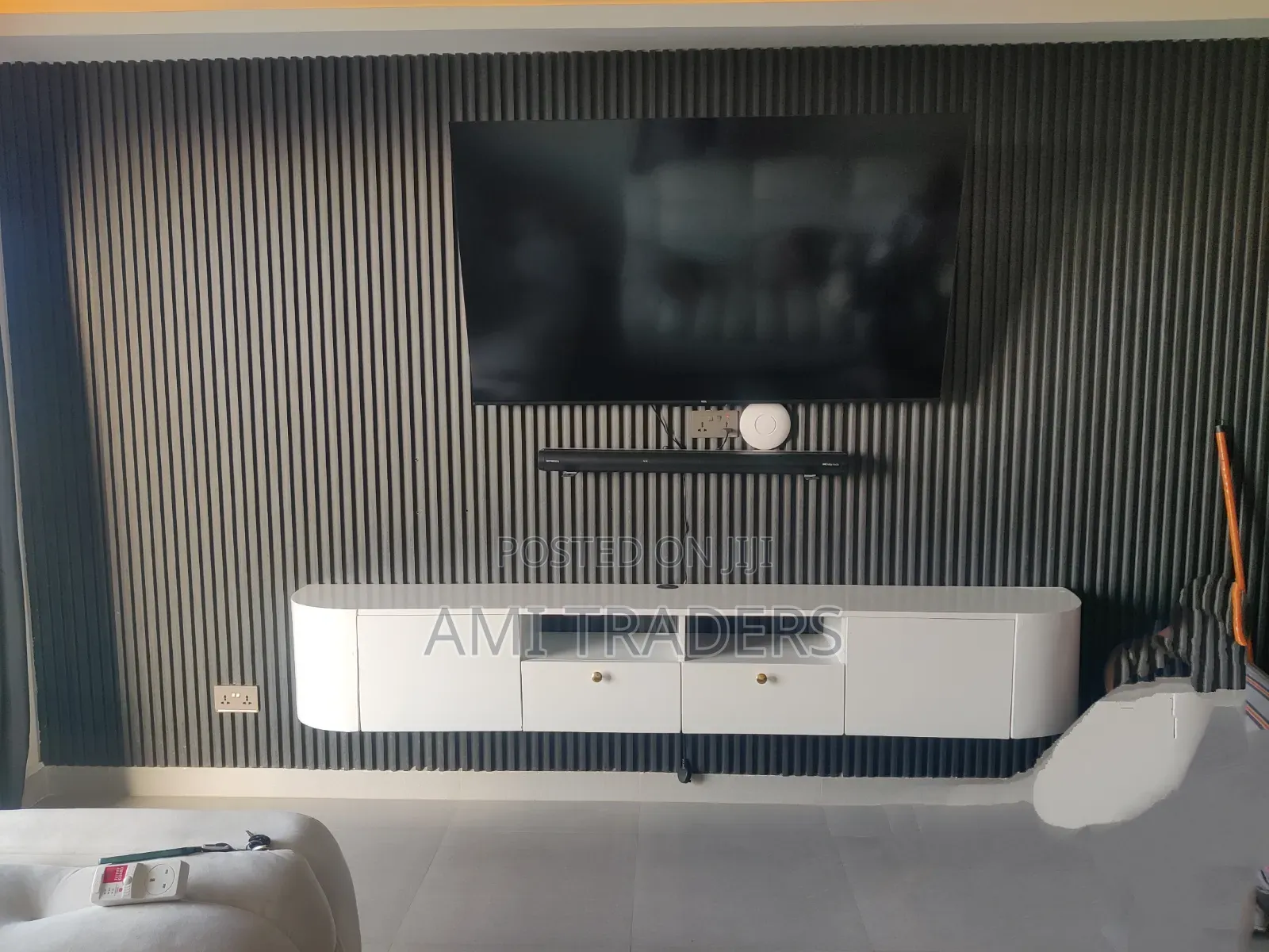 Floating Tv Stand - 8ft With Push to Open Drawers