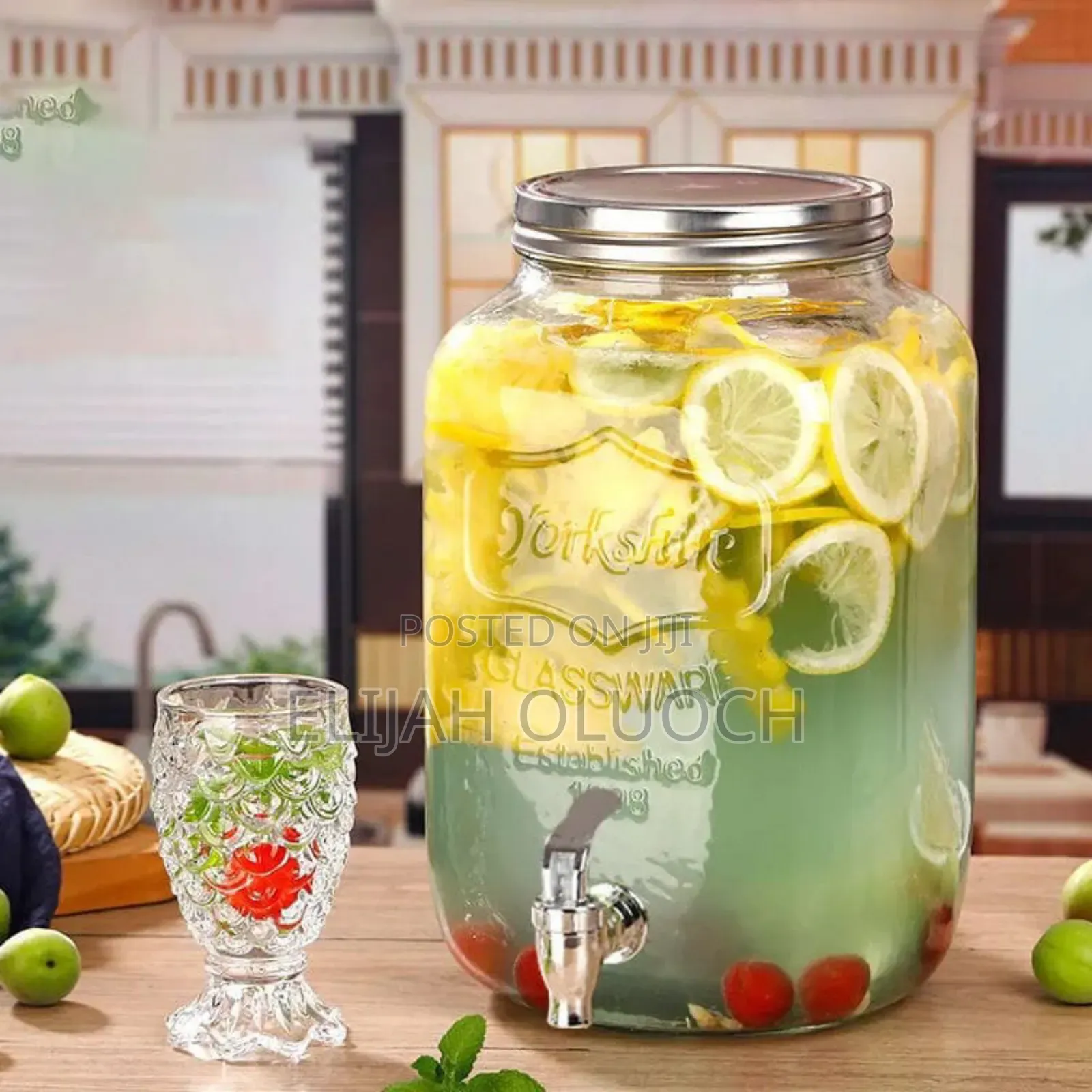 Glass Dispenser With Metallic Stand*