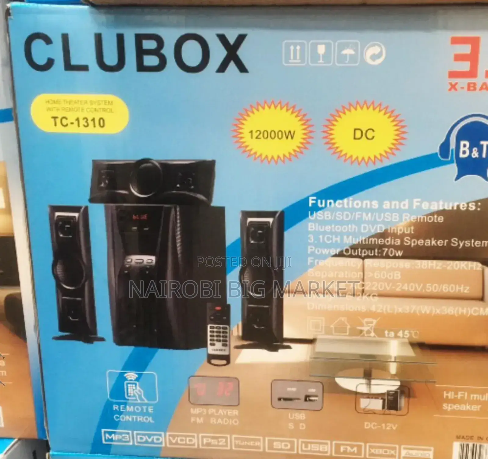 3.1ch Clubox 12000 Watts Home Theater Woofer System C
