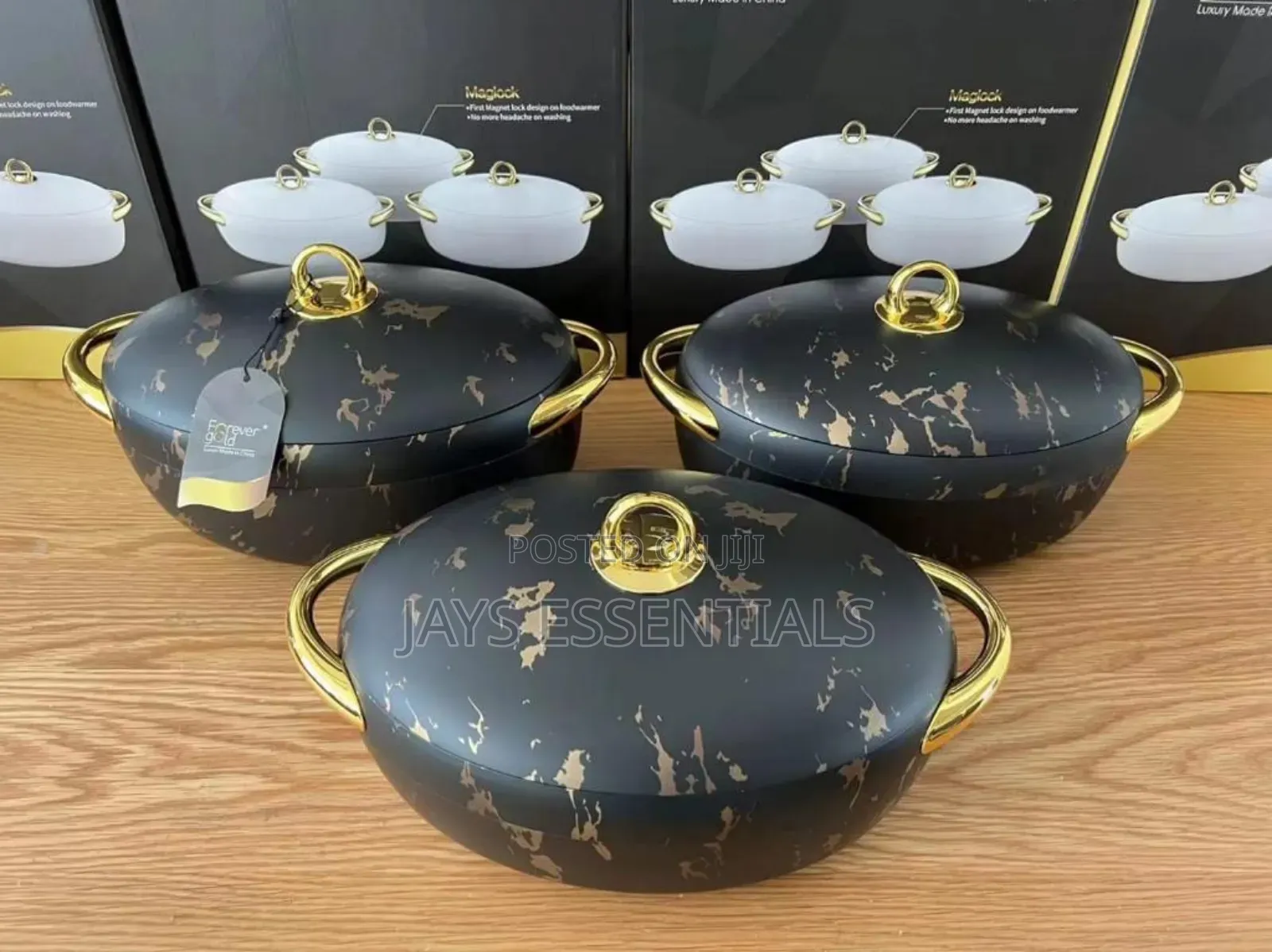3pc Marble Insulated Luxury Hotpots