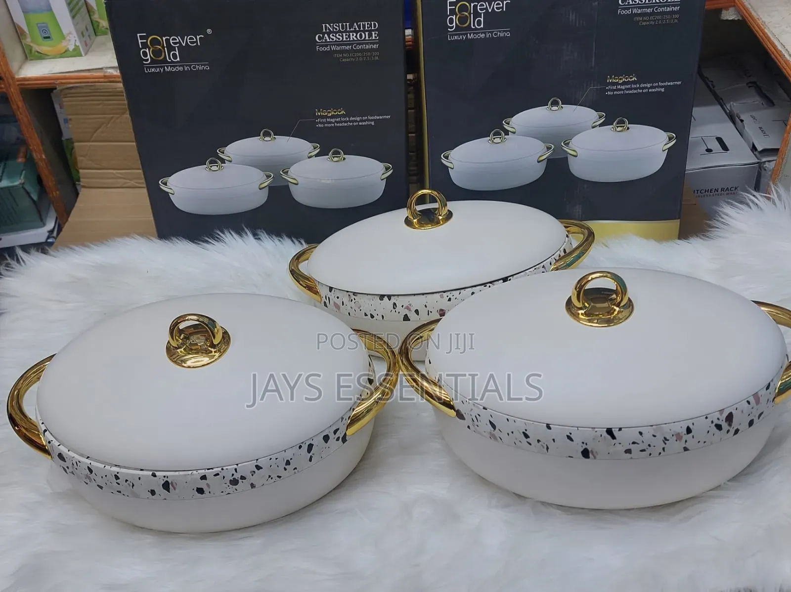 3pc Marble Insulated Luxury Hotpots