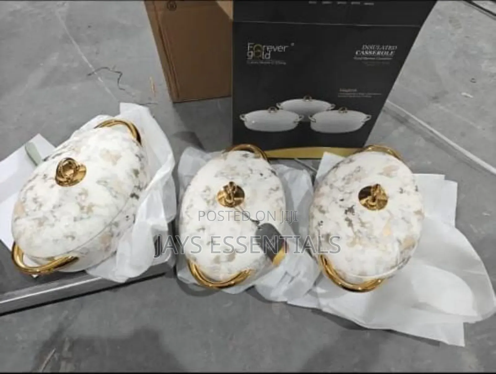 3pc Marble Insulated Luxury Hotpots