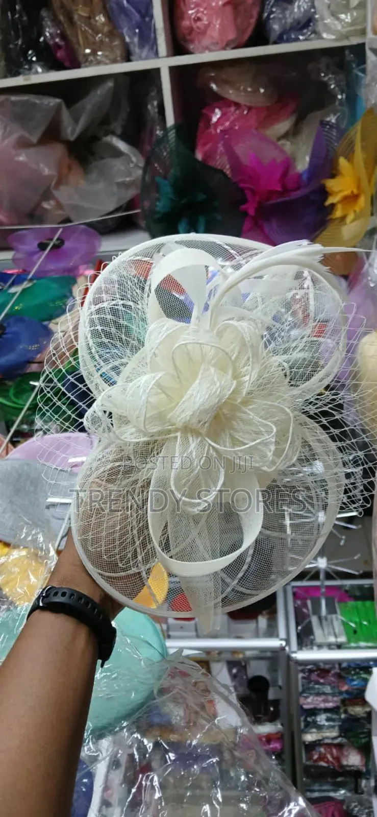 White Flower  Net Fascinator