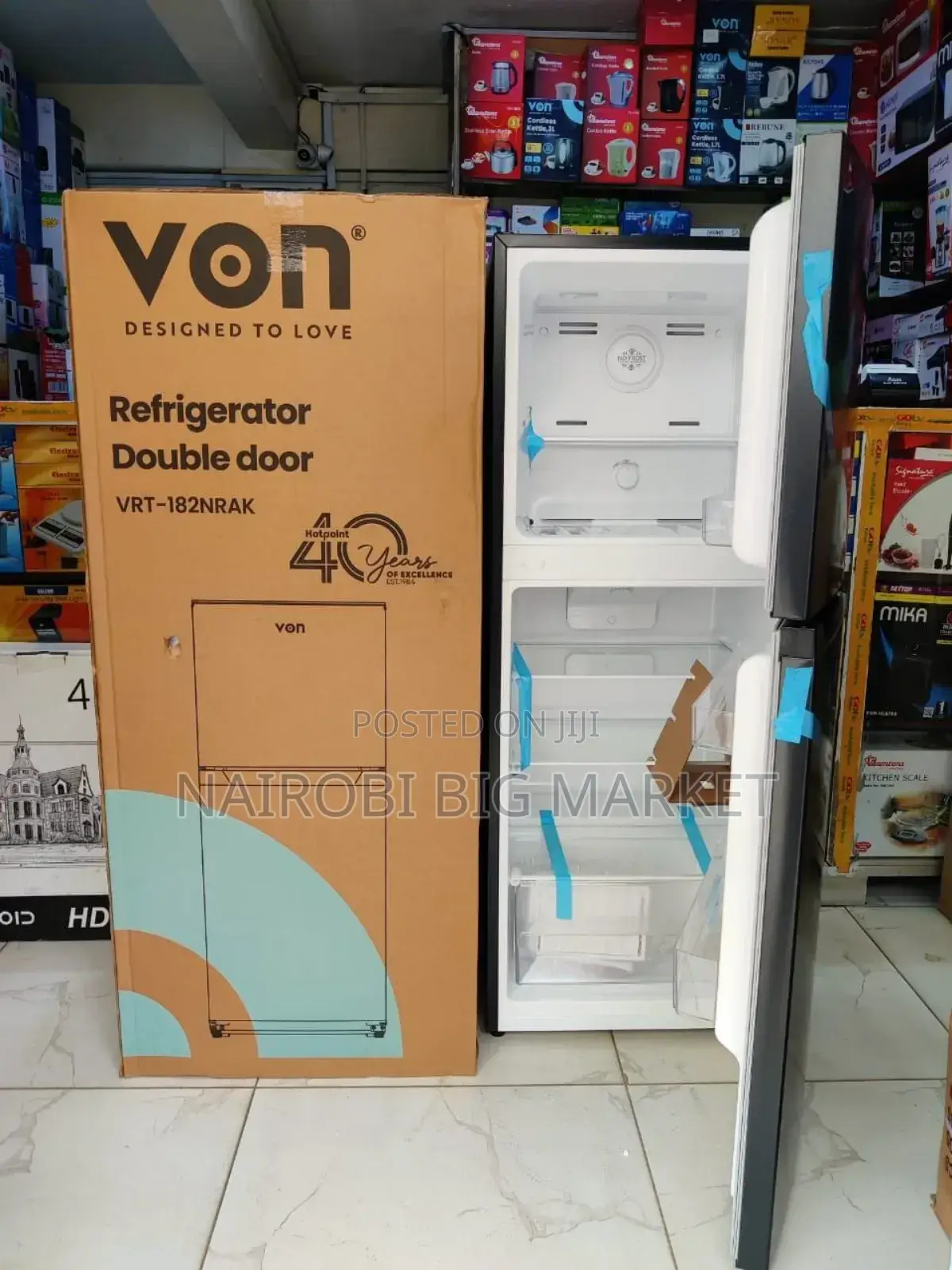 *Von Fridge Double Door 181litres NO FROST