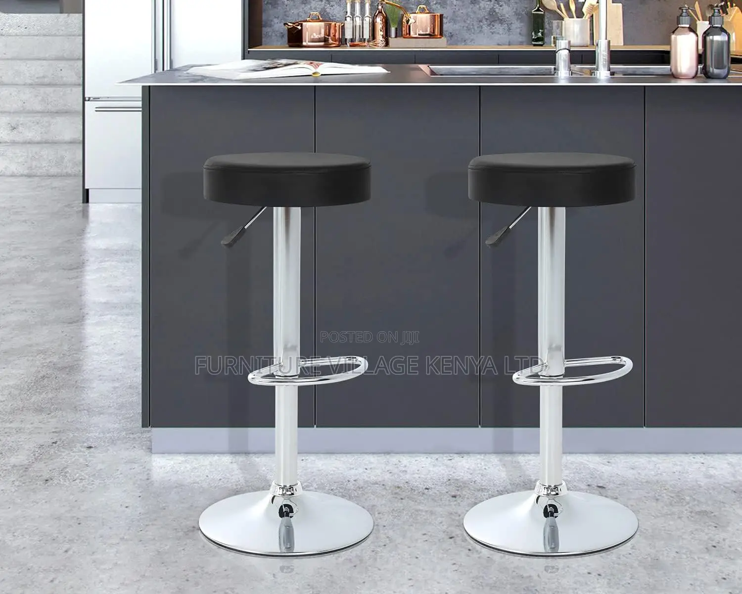 Swivel Height Adjustable Barstool PU Leather