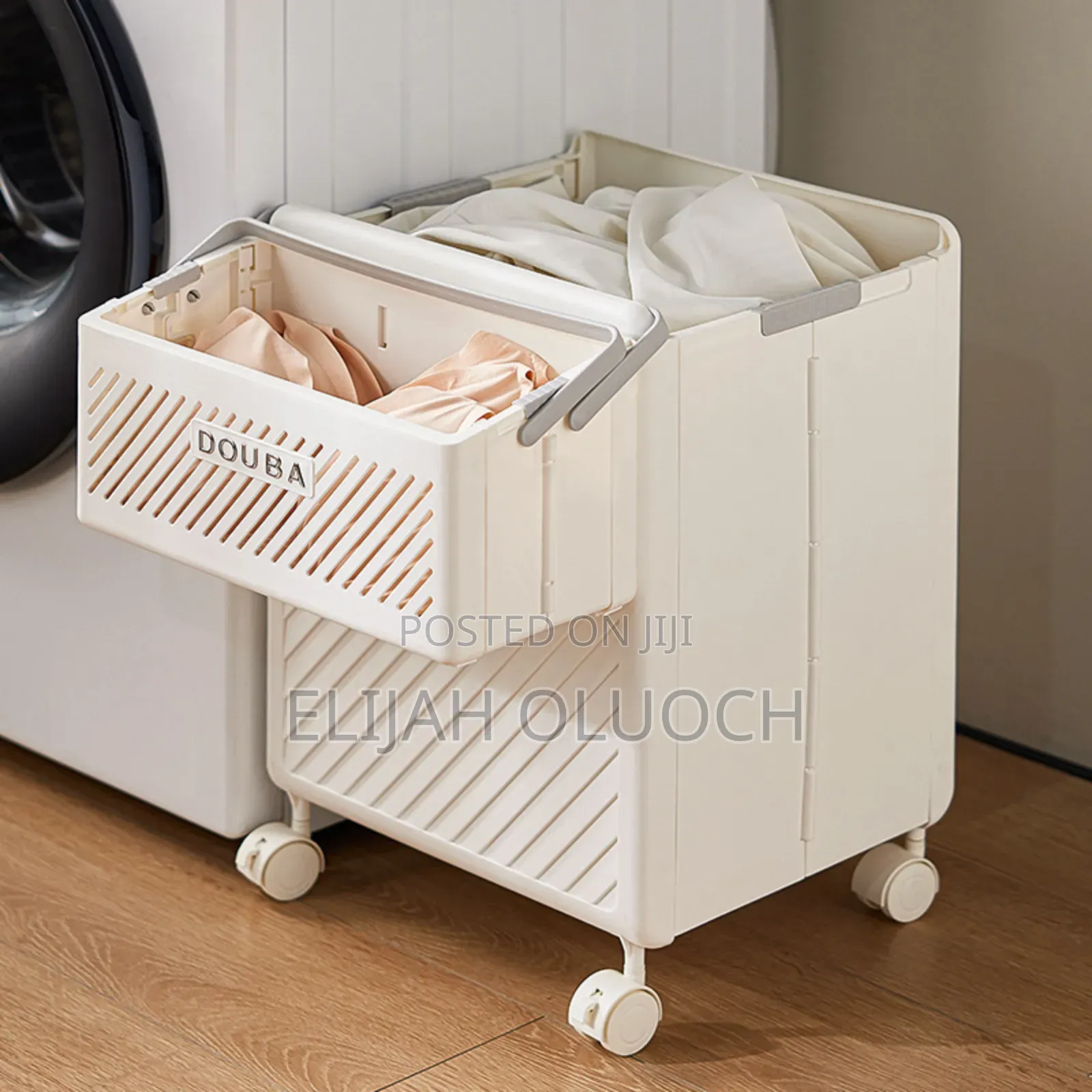 *2pcs Foldable Laundry Hamper Basket With Wheels