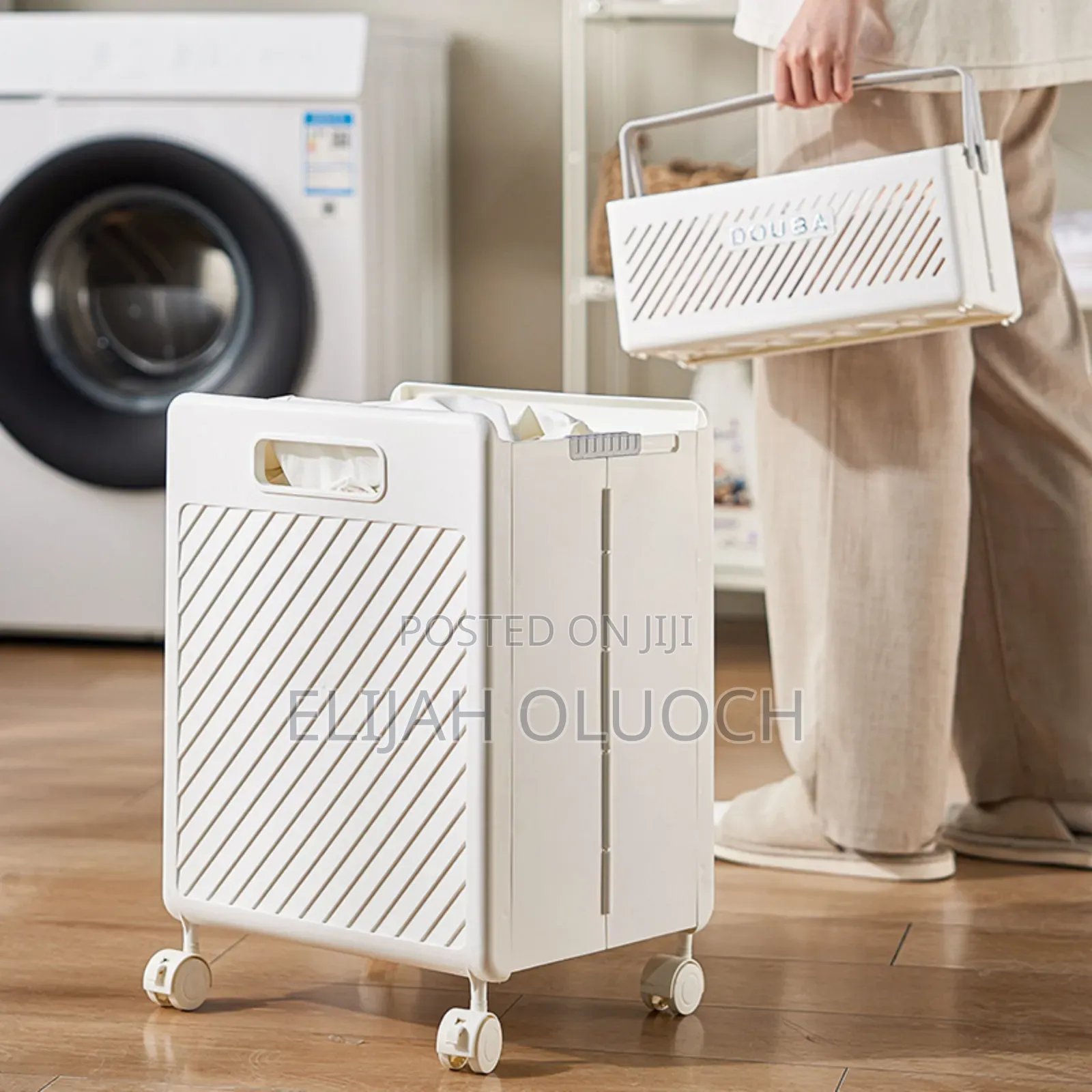*2pcs Foldable Laundry Hamper Basket With Wheels
