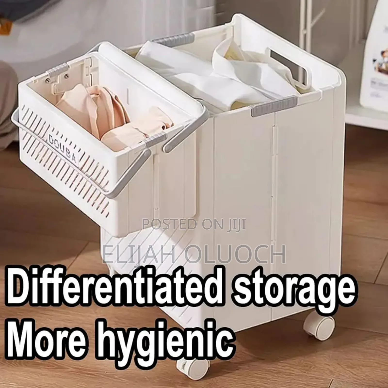 *2pcs Foldable Laundry Hamper Basket With Wheels