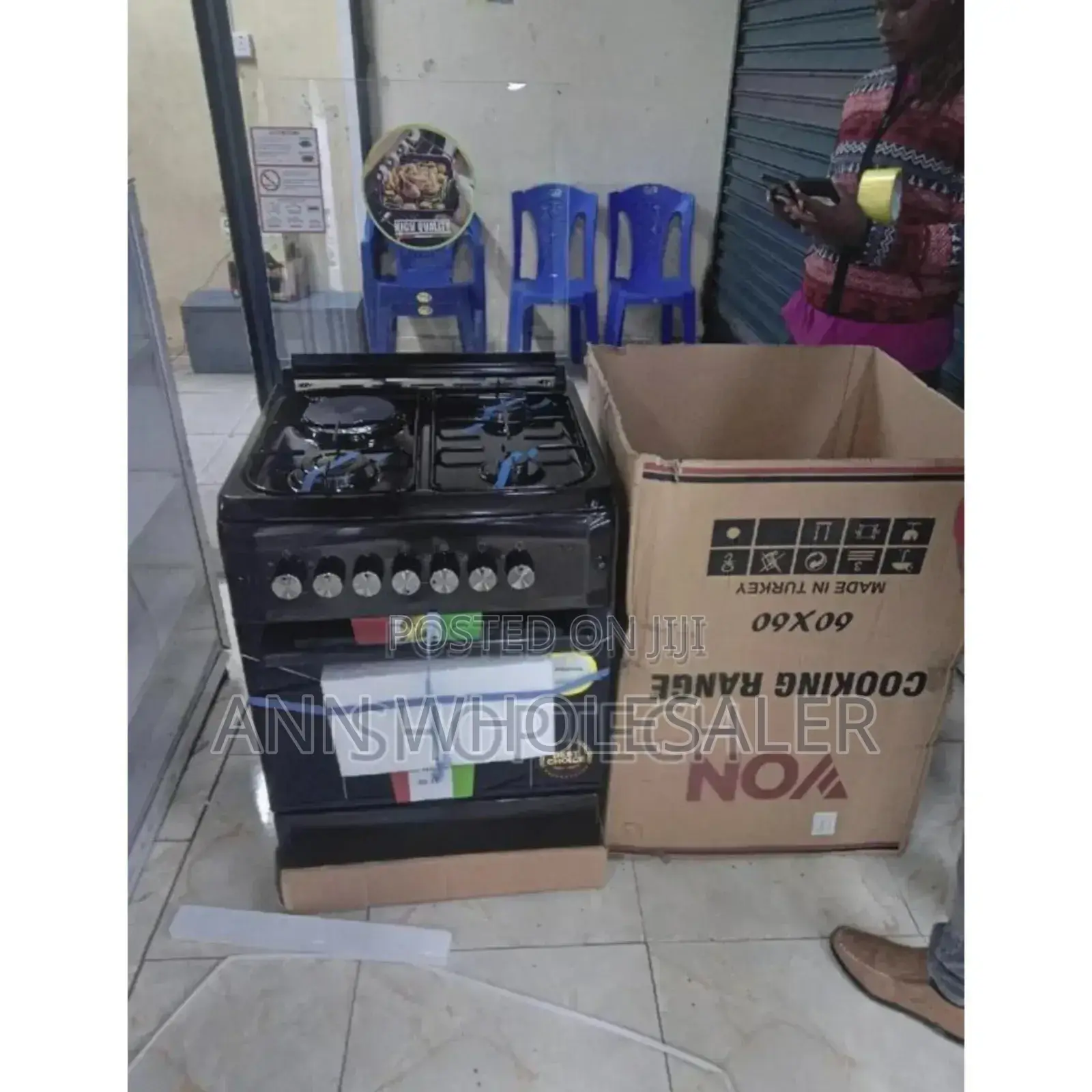 Black Von 60by60 Standing Cooker. Electric Oven