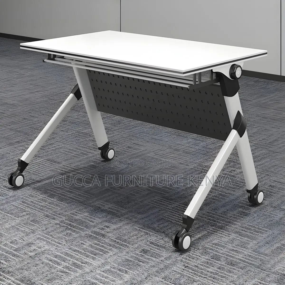 Office Tables:1.2 Meters Modern Foldable Table With Wheels