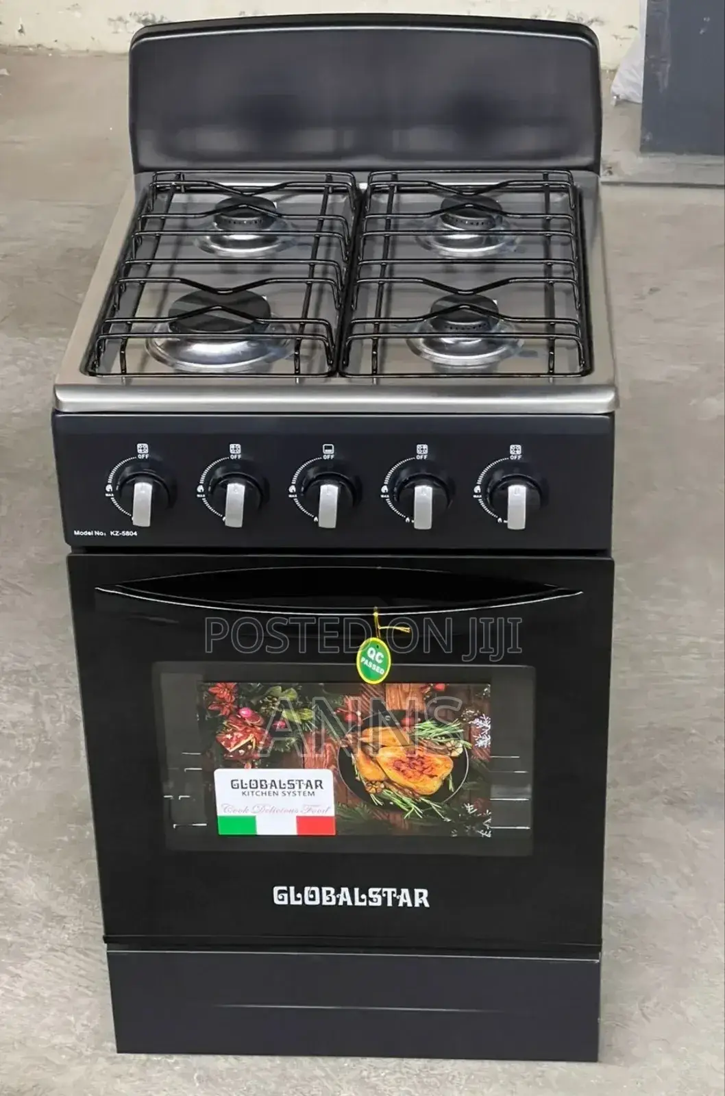 Standing Cooker 3+1 Black Stainless