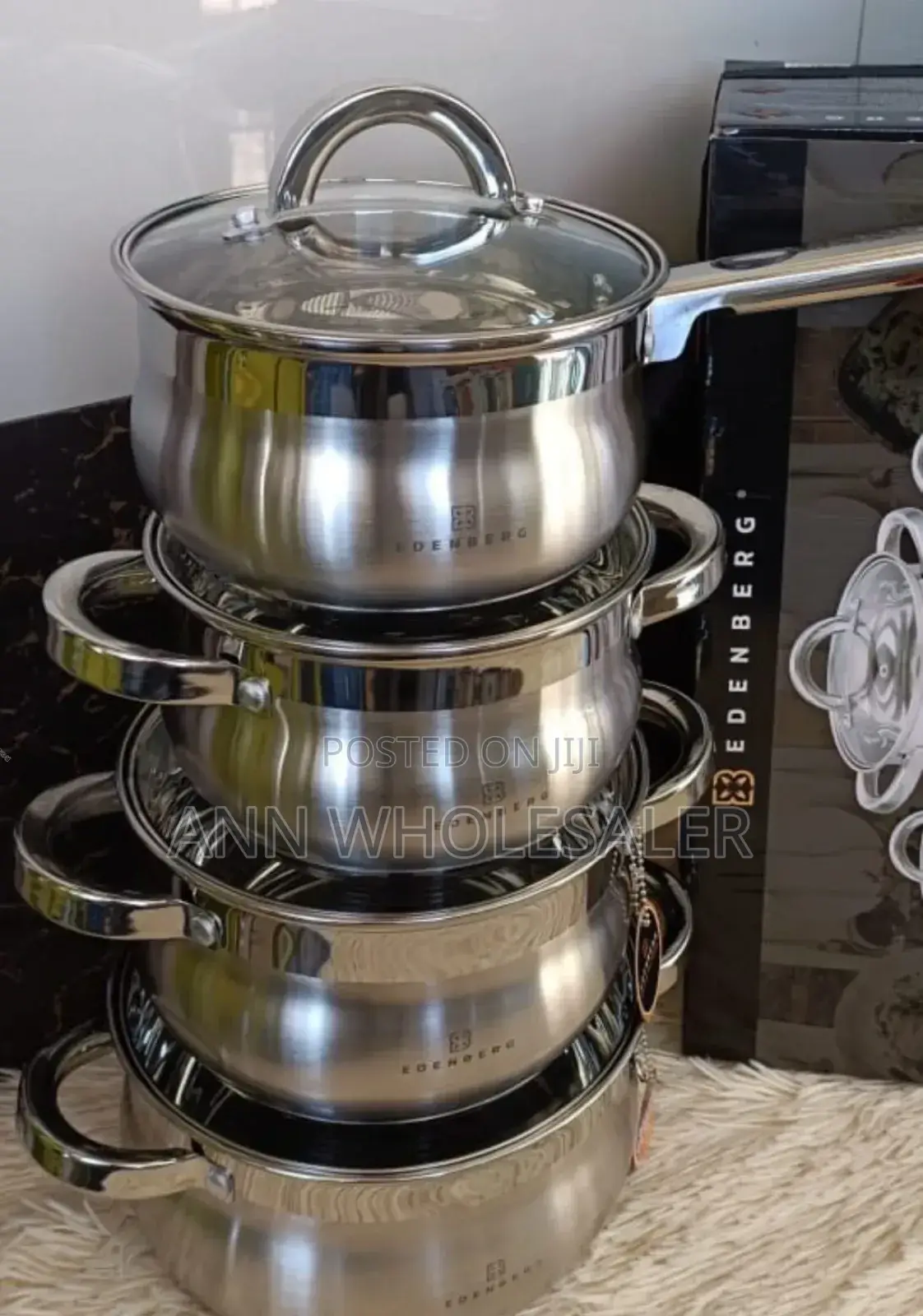 8 Pieces Edenburg EB-3717 Stainless Steel Cookware Set ES/T
