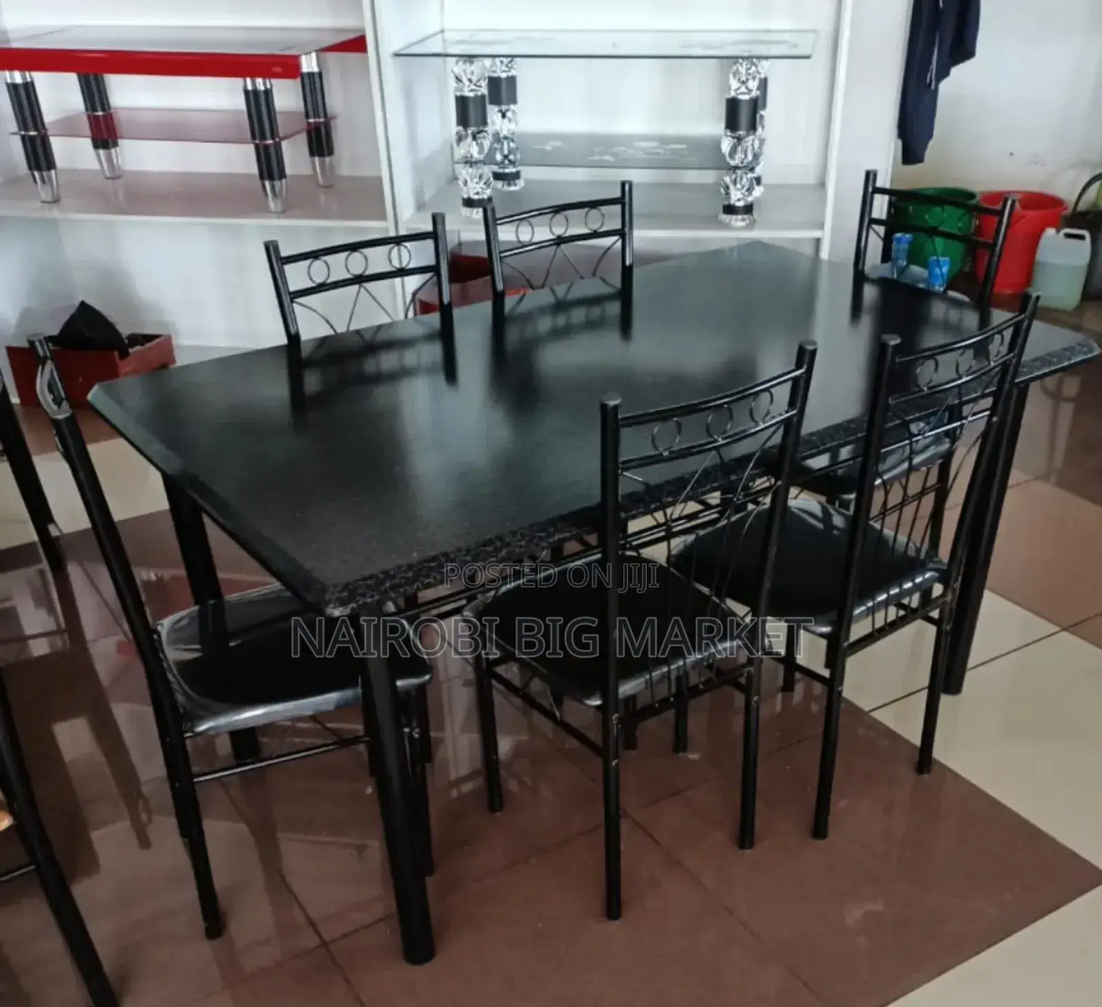 Executive Black 6 Sitter Dinning Table EC/6S