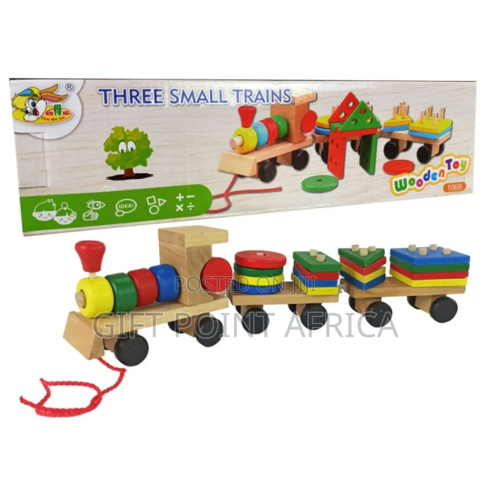 5 in 1 Wooden Stacking Montessori Train for Kids