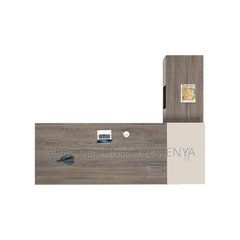 Office Tables:1.8 Meters Modern Grey L-Shaped Office Desk