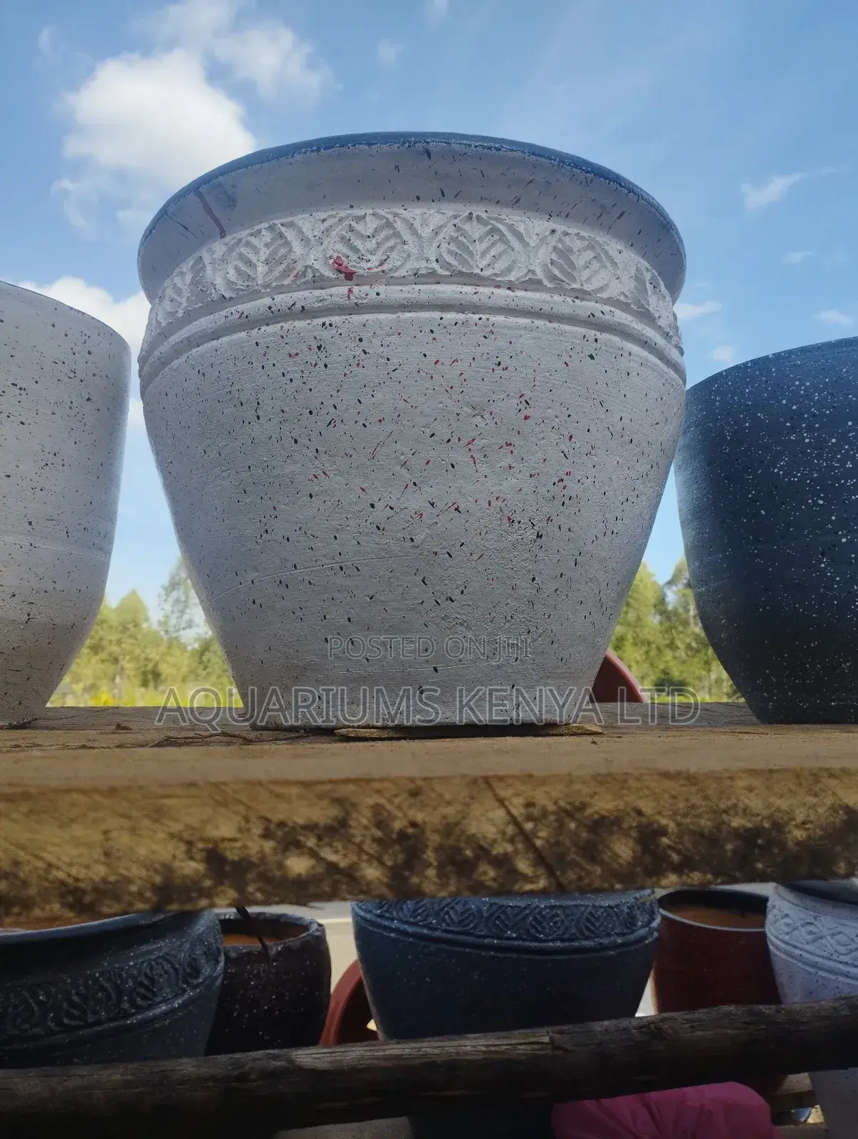 Clay Pots Painted Red, Clay Pots