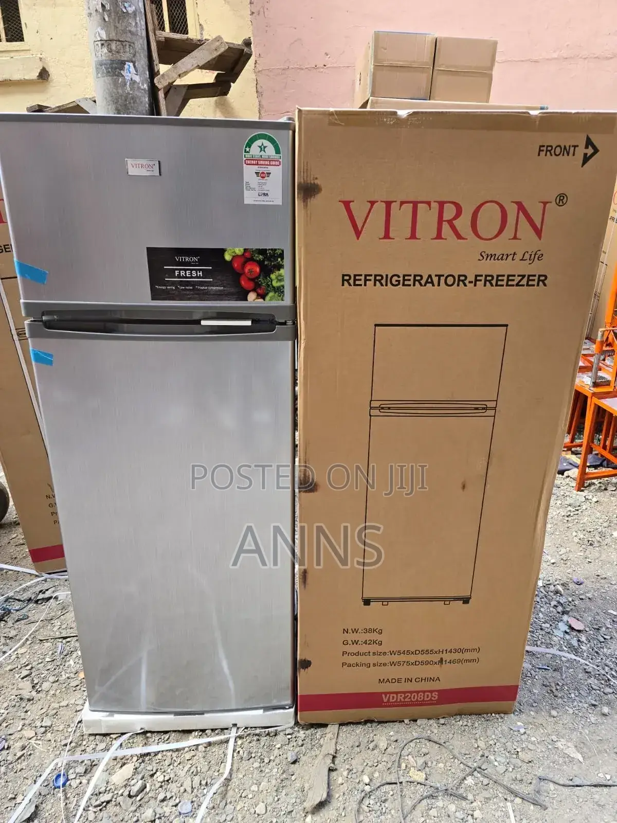 Vitron VDR208DS 208 Liters Double Door Fridge - Silver