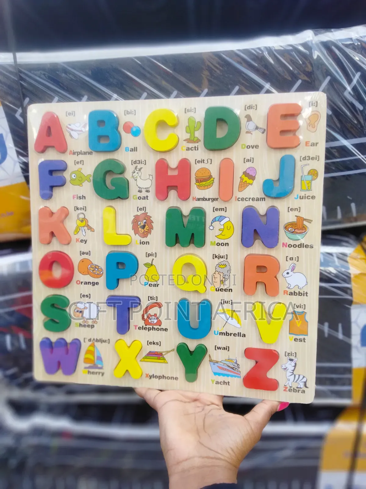 Educational Wooden Capital Letters Board for Preschool Kids