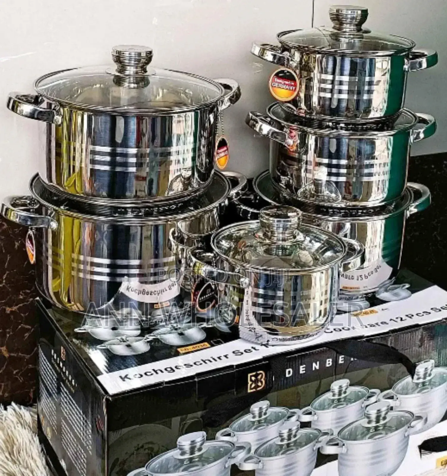 12 Pieces Stainless Steel Edenburg Cookware ERC