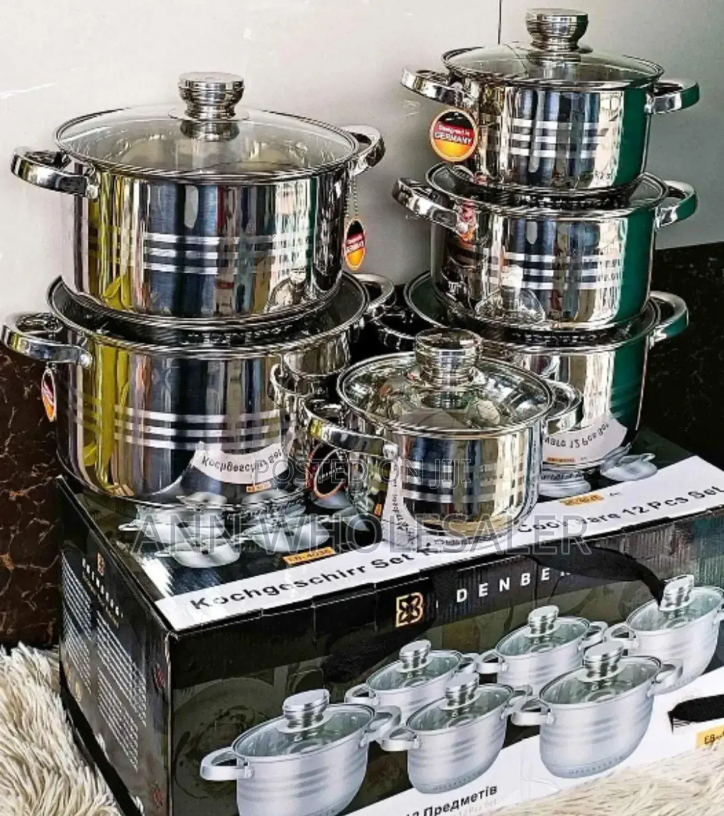 12 Pieces Stainless Edenburg Cookware Set ERC