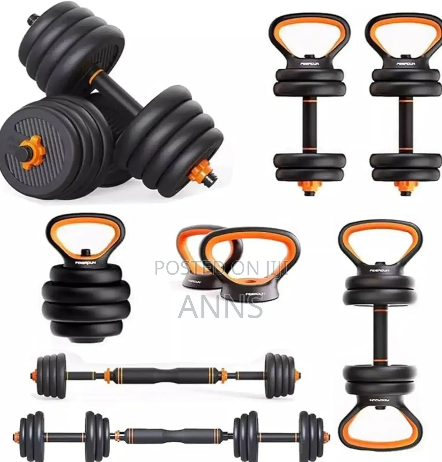 50kgs 6 in 1 Dumbells With Pair Kettle Bells
