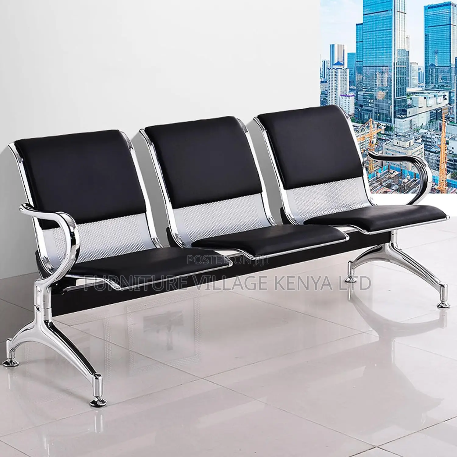 Waiting Room Reception Chair With Arms 3 Seat Office Bench