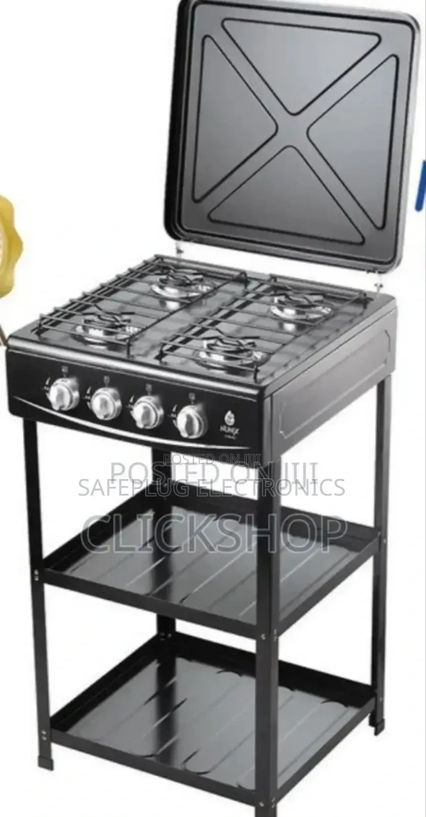 Nunix 4 Gas Burner Full Gas Cooker/ Shelves (1yr Warranty)