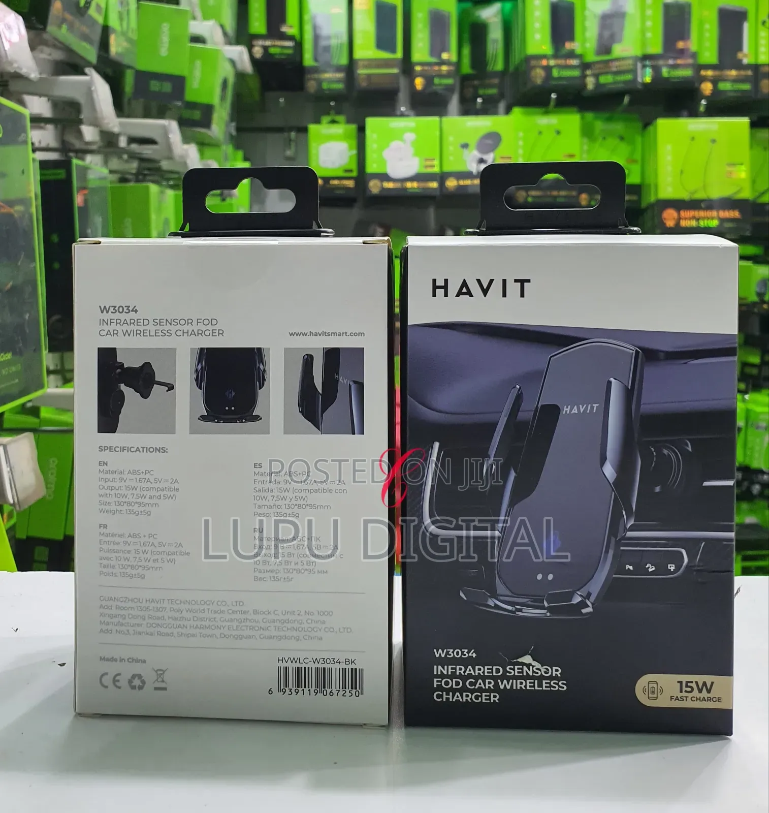 15w Vcar Wireless Charger Phone Holder Havit W3034