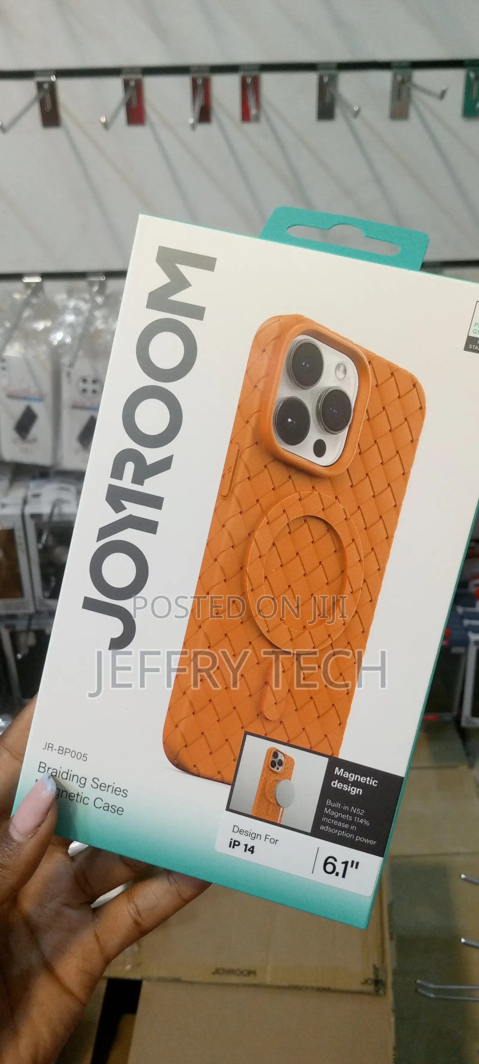 Joyroom Braided Magsafe Protective Case for iPhone 14-Orange