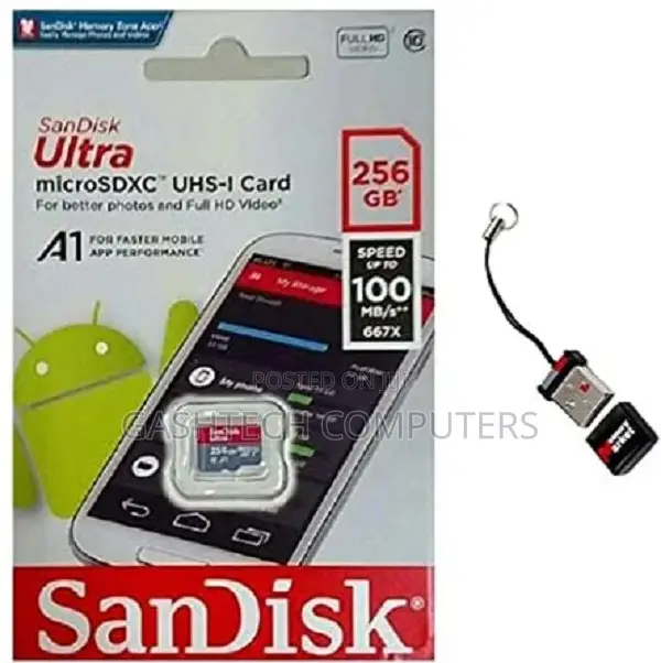 ~ Sandisk 256GB Microsd CLASS 10 120mb/Ps ^~