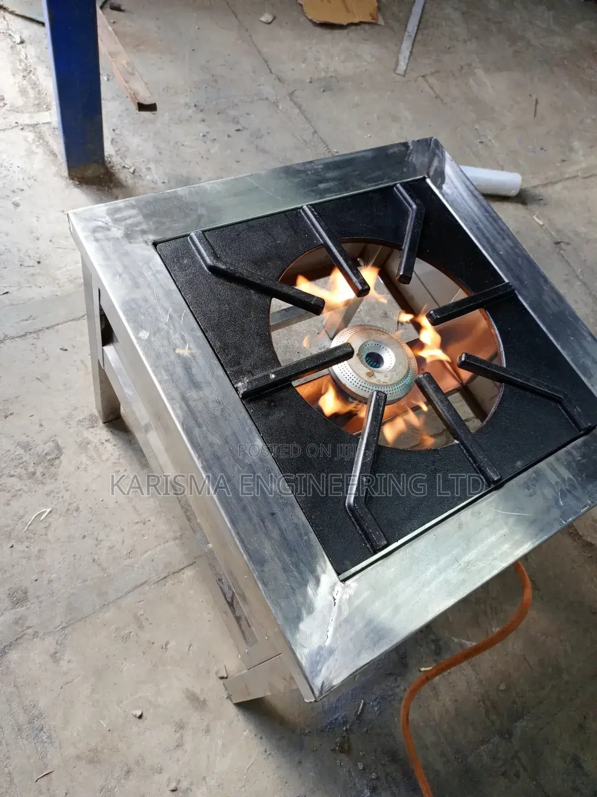 High Pressure One Burner. Stainless Steel.