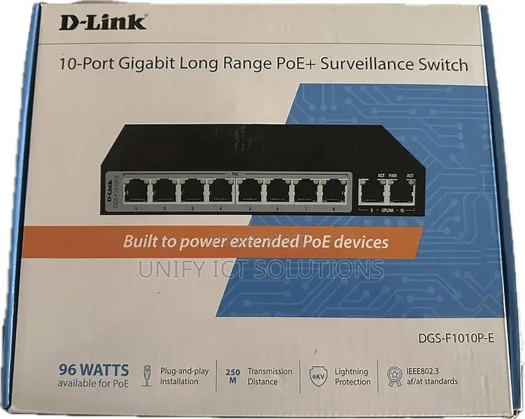 D-Link DGS-F1100-10PS 8 Port Poe Gigabit + 2 SFP Ports